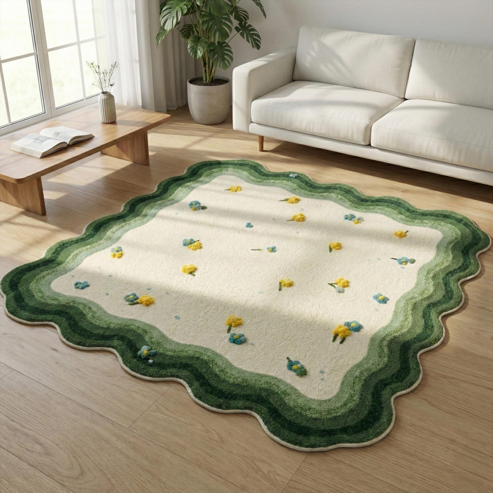 Designer Rug | Irregular Rug | Wool area Rugs | Living Room Rug | Tufted A204
