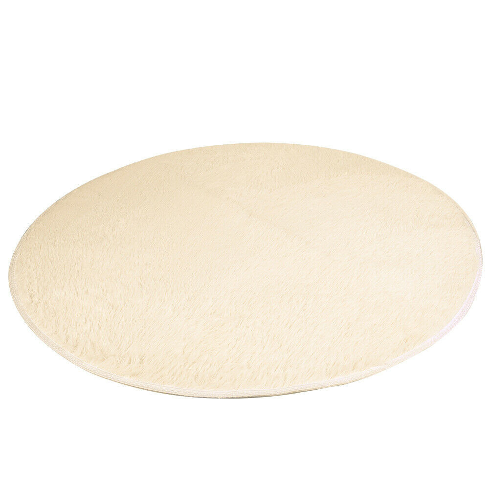 Fluffy Round Rug Super Soft Floor Mats Living Room Home Floor Carpet 39/47in