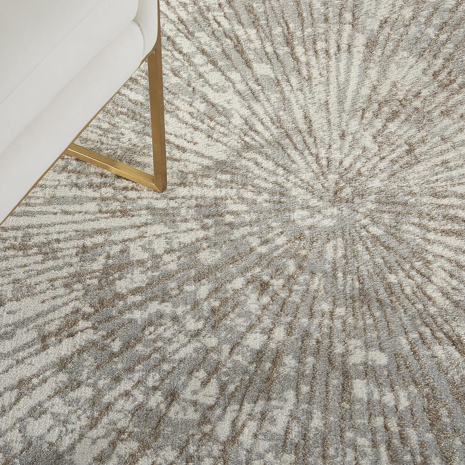 Inspire Me! Metallic Grey Mocha 6′ x 9′ Area Rug – Easy Clean & Non-Shedding
