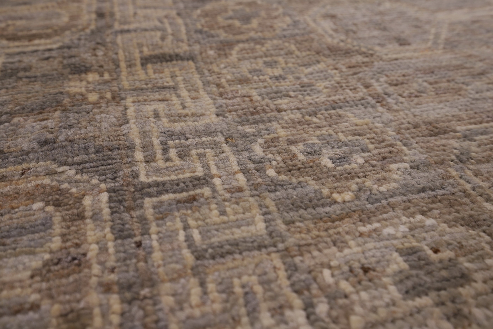 All-Over Pattern Oushak Vegetable Dye Rug 8×10 Handmade Wool for Living Room