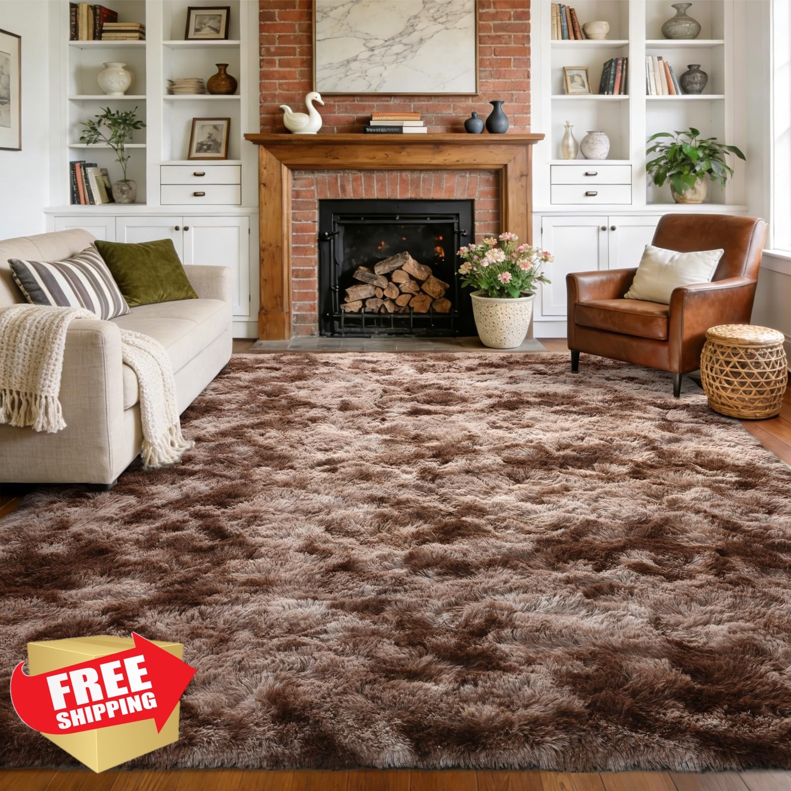 simpWalnut Tie-Dye Rug Coffee 6x9ft