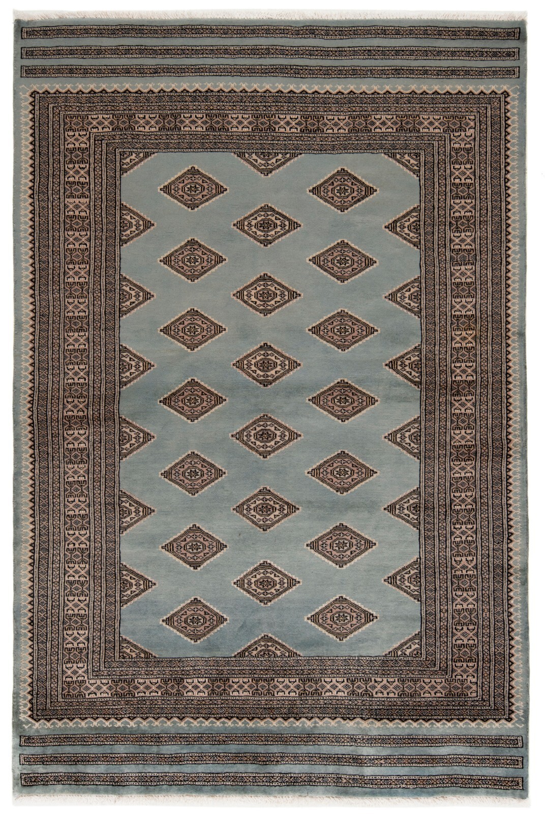 Pakistan Bokhara 80 11/16×53 1/2 in Handwoven Oriental Fine Carpet Rug Grey
