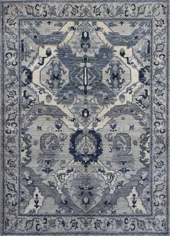 5×7 Gray Afghan rug, Hand knotted Oriental wool Rug