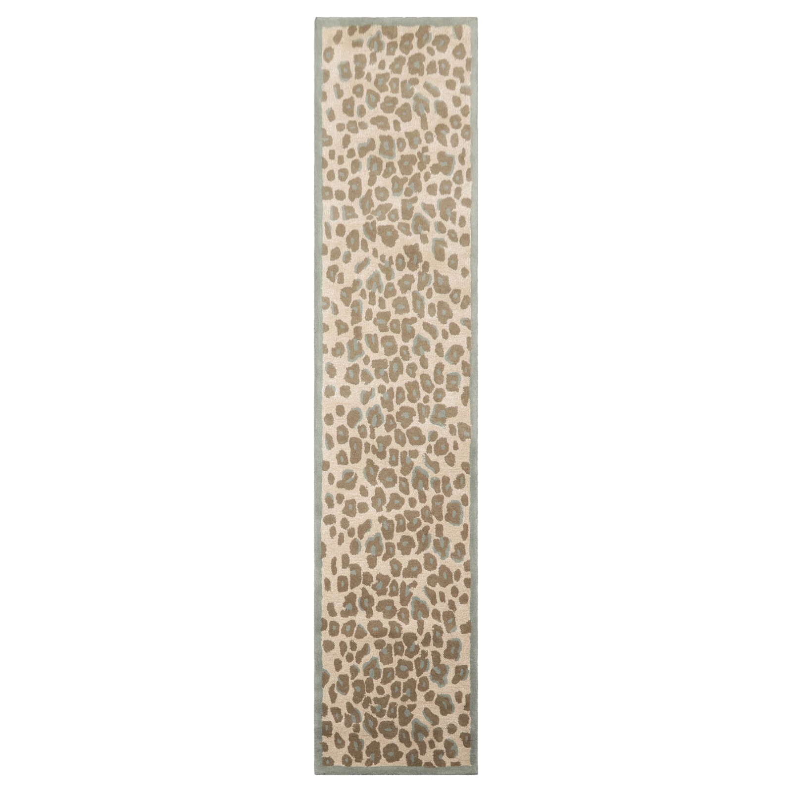 LoomBloom Multi Sizes Tan Hand Tufted Leopard Print Wool & Bamboo Silk Area Rug