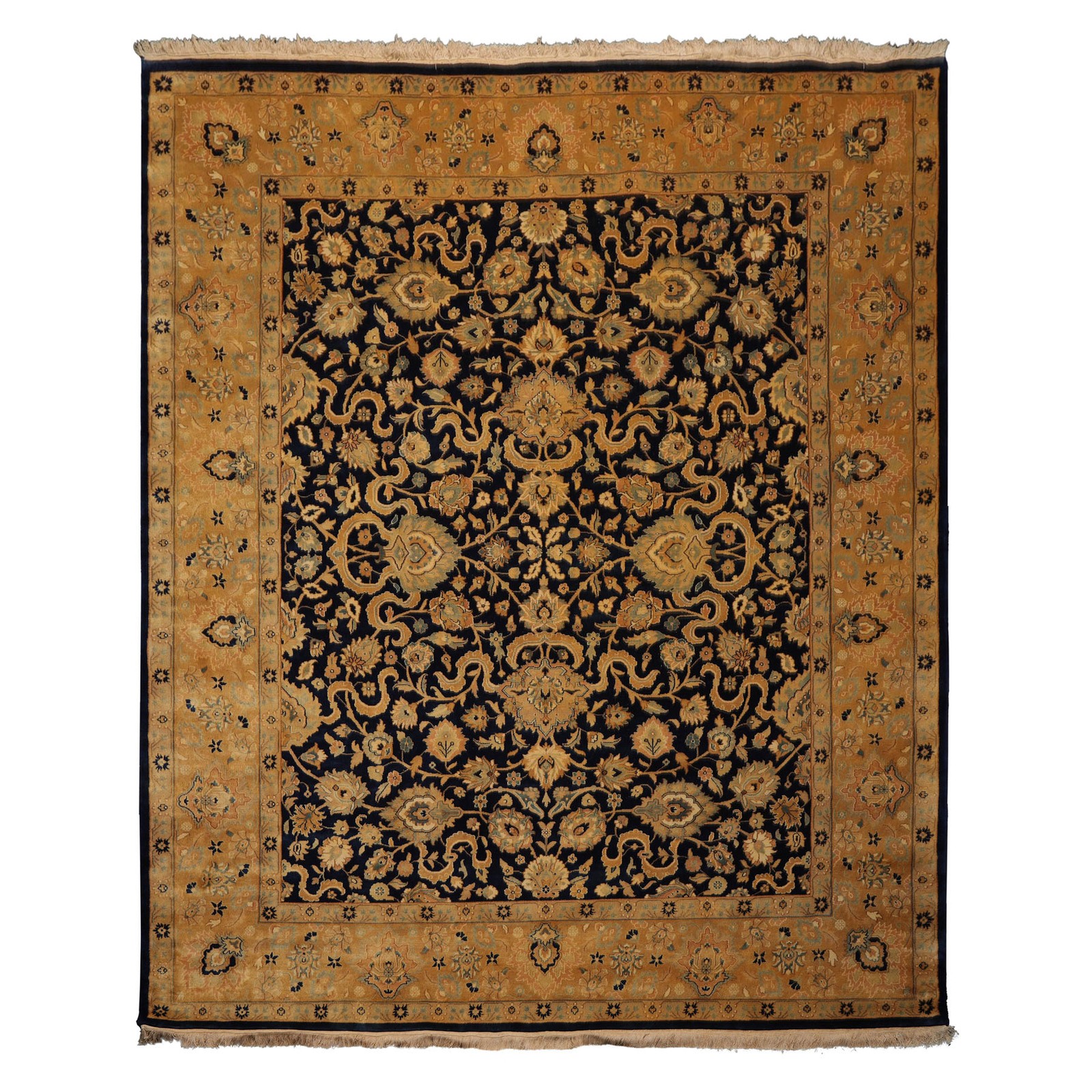 8×10 Hand Knotted New Zealand Wool Isfahaan 300 KPSI Silky Sheen Plush Pile Rug