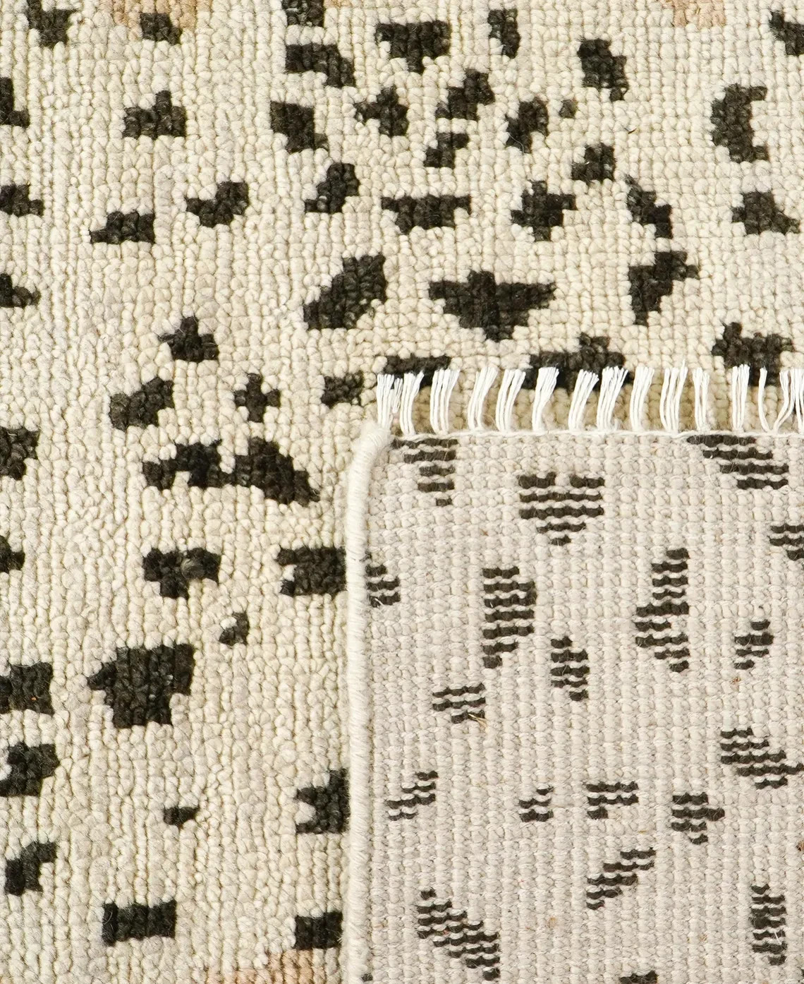 Hand Knotted Wool Rug – Abstract Leopard Print Modern Organic Cream Beige Area