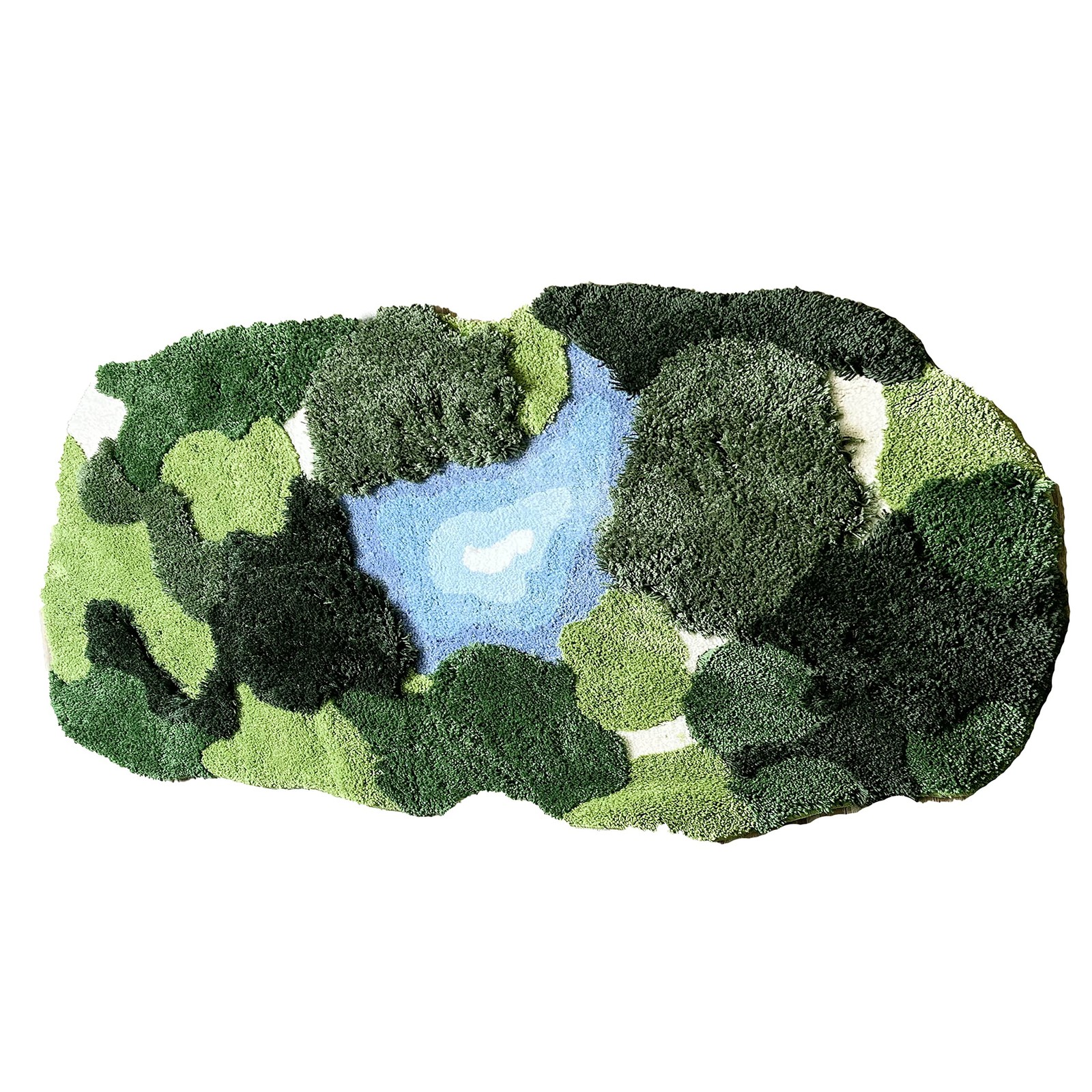 3×5 Feet 3D Moss Rug,Shag Carpet Tropical Area Rugs Non Slip Turf Rug Indoor …