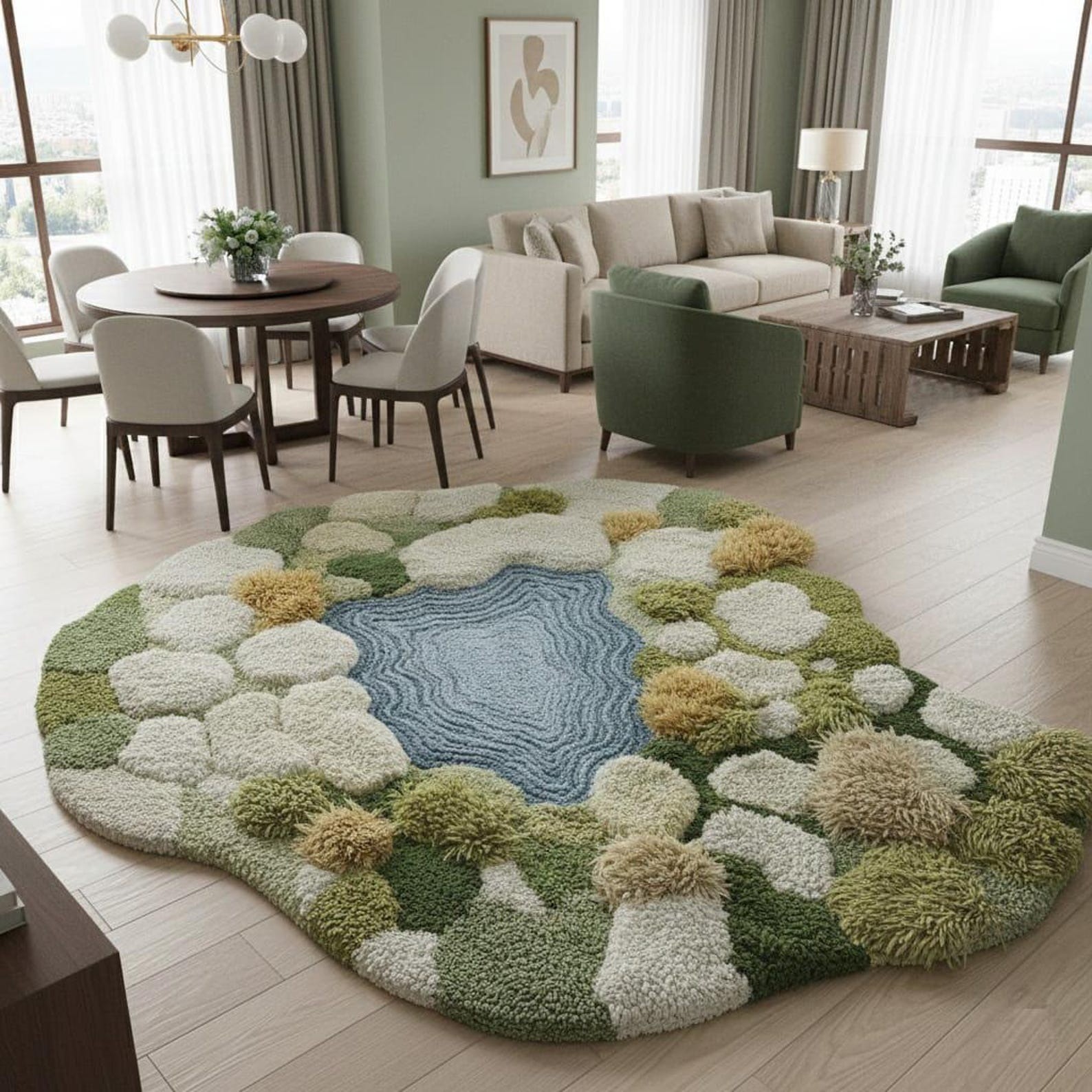 Designer Rug | Irregular Rug | Wool area Rugs | Living Room Rug | Tufted A79