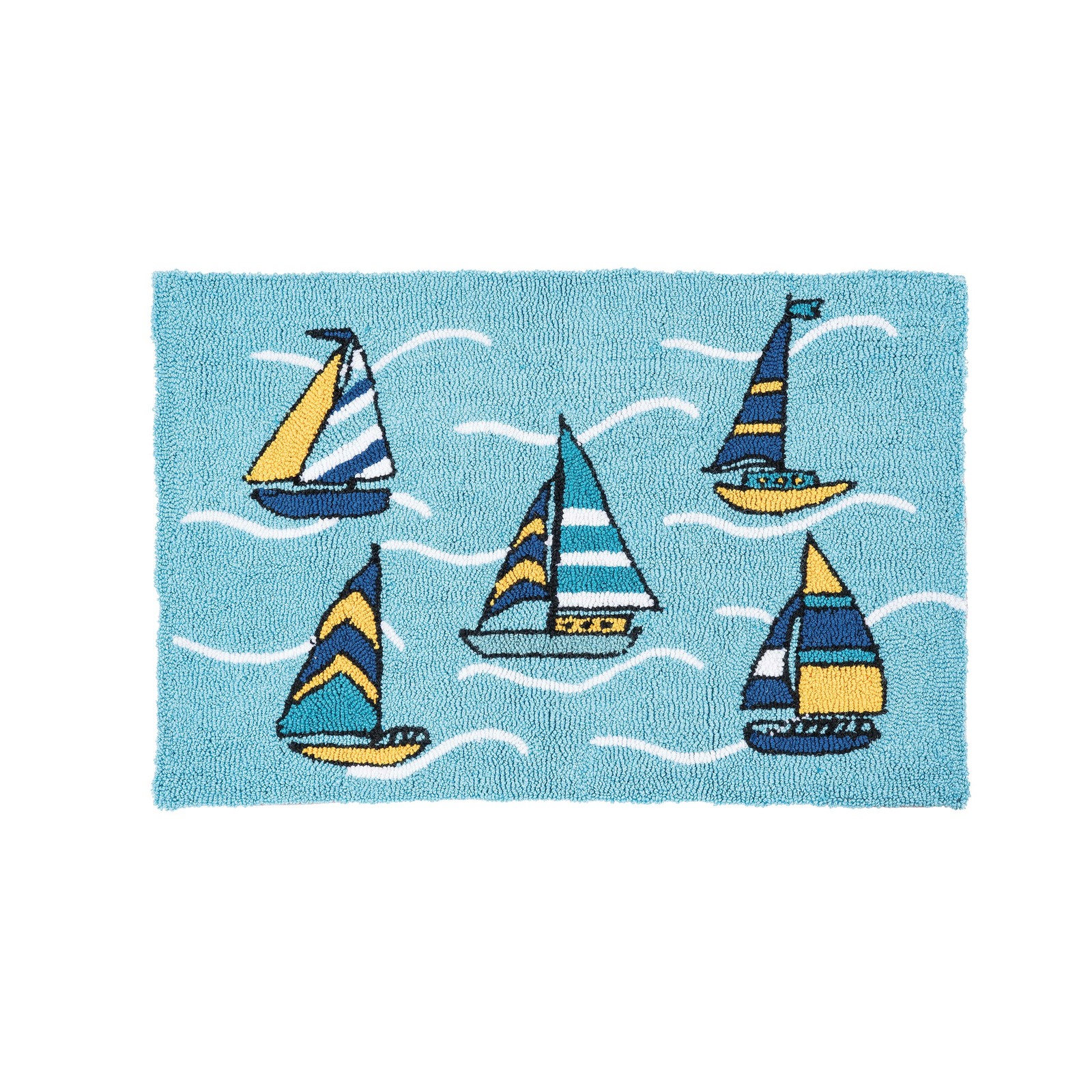 1’10” x 2’10” Dockside Hooked Indoor Rug