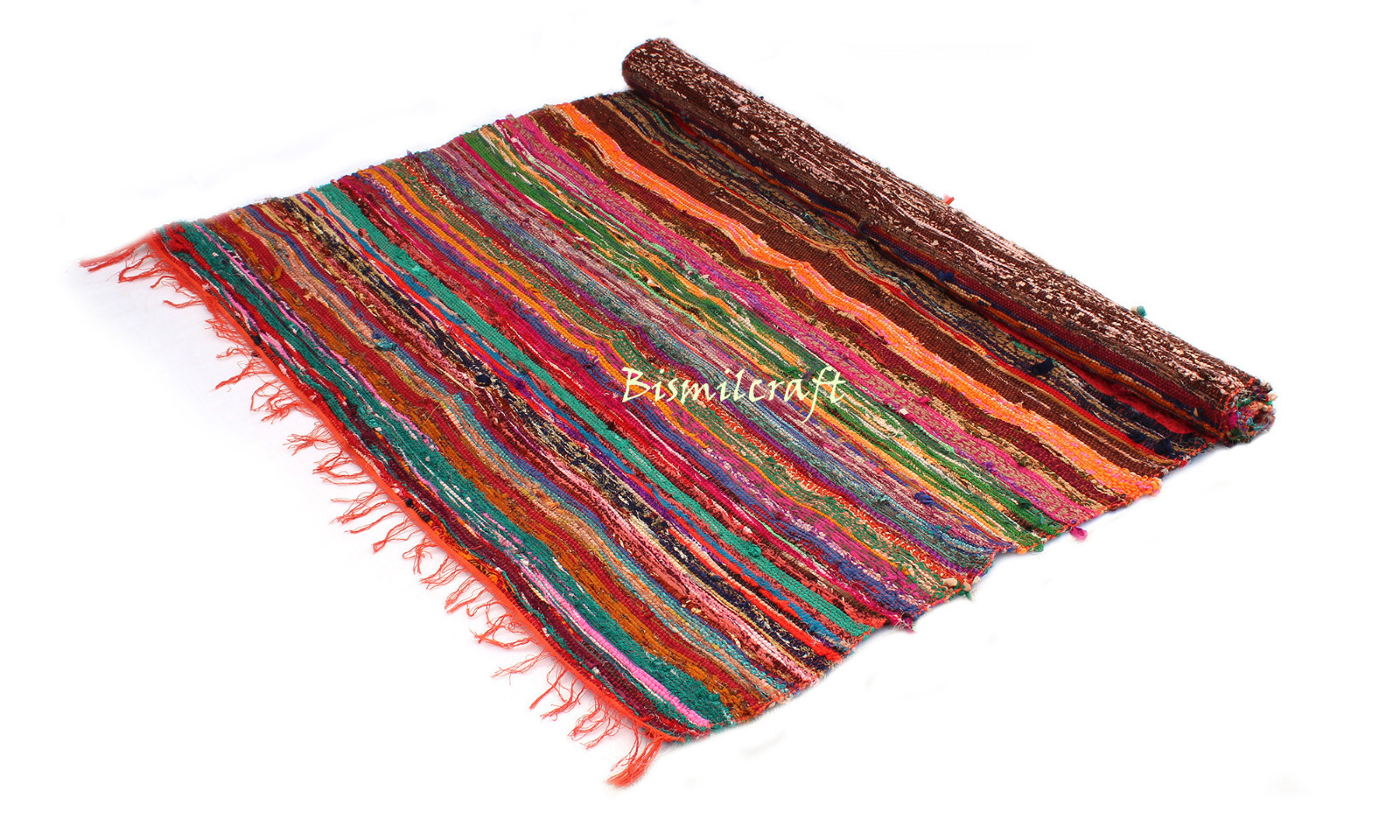 It’s indian handmad recycled cotton chindi work, braidad home decor itam
