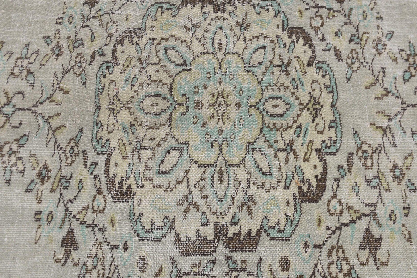 5,4×8,6 ft Rug, Turkish Vintage Large Rug, Beige Wool Rug