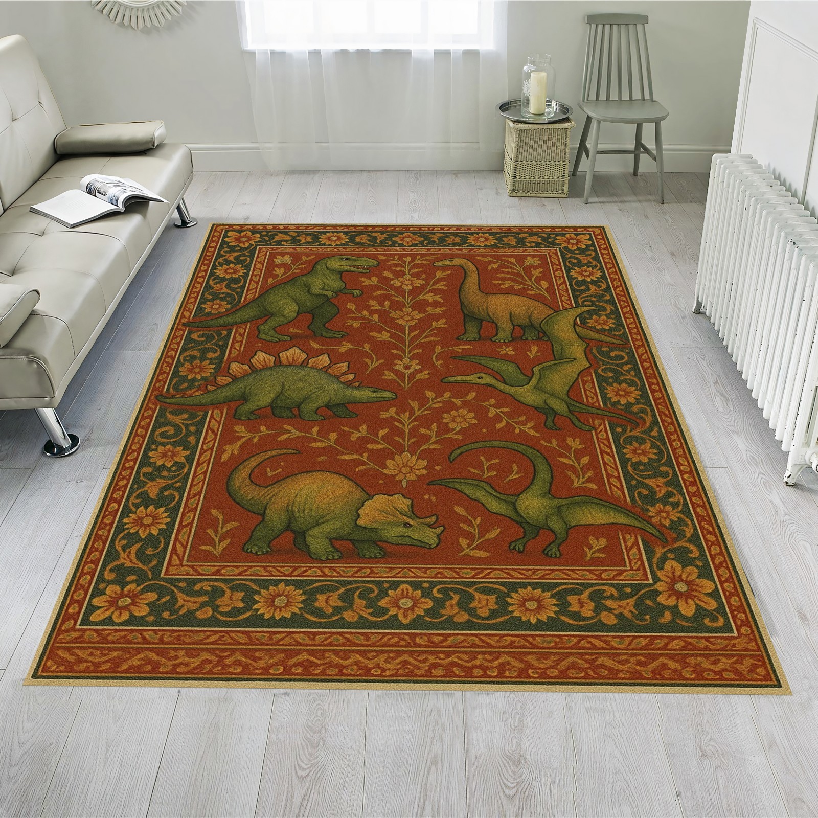Dinosaurs rug, fossil rug, dinosaur themed rug, dinosaur fossil rug, dino rug