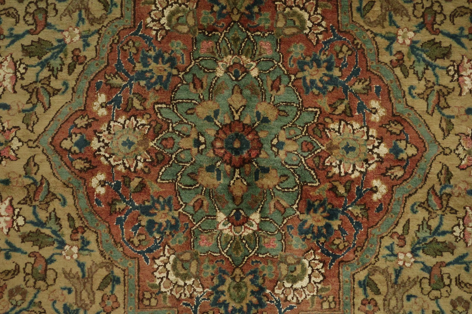 Wool & Silk Hand-Knotted Medallion Rug 5×9 Elegant Floral Traditional Carpet