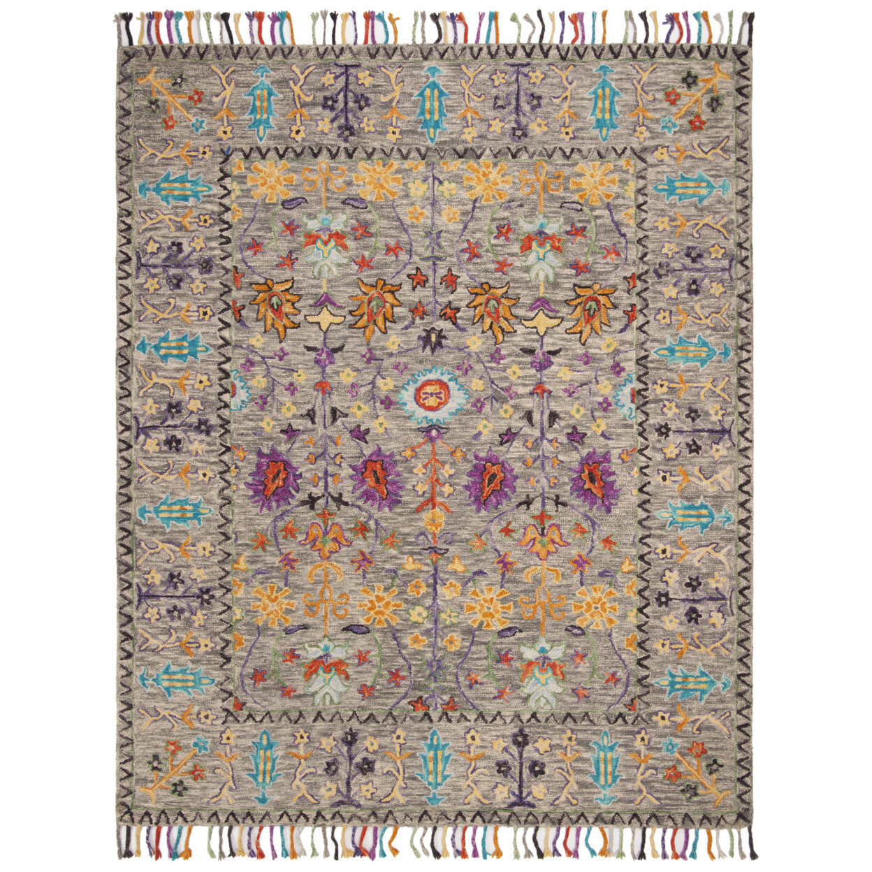 SAFAVIEH Blossom BLM453A Handmade Grey / Multi Rug