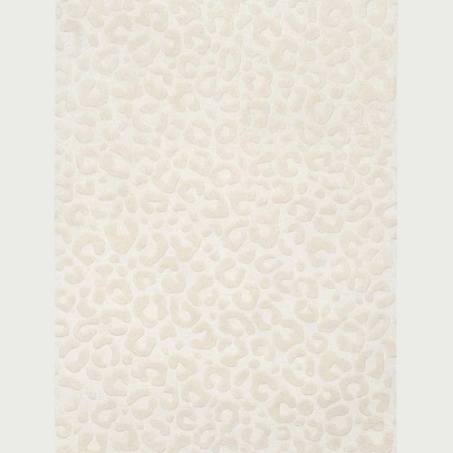 Modern Hand Tufted Wool Rug, Cream White Textured Pattern Carpet for Living Room