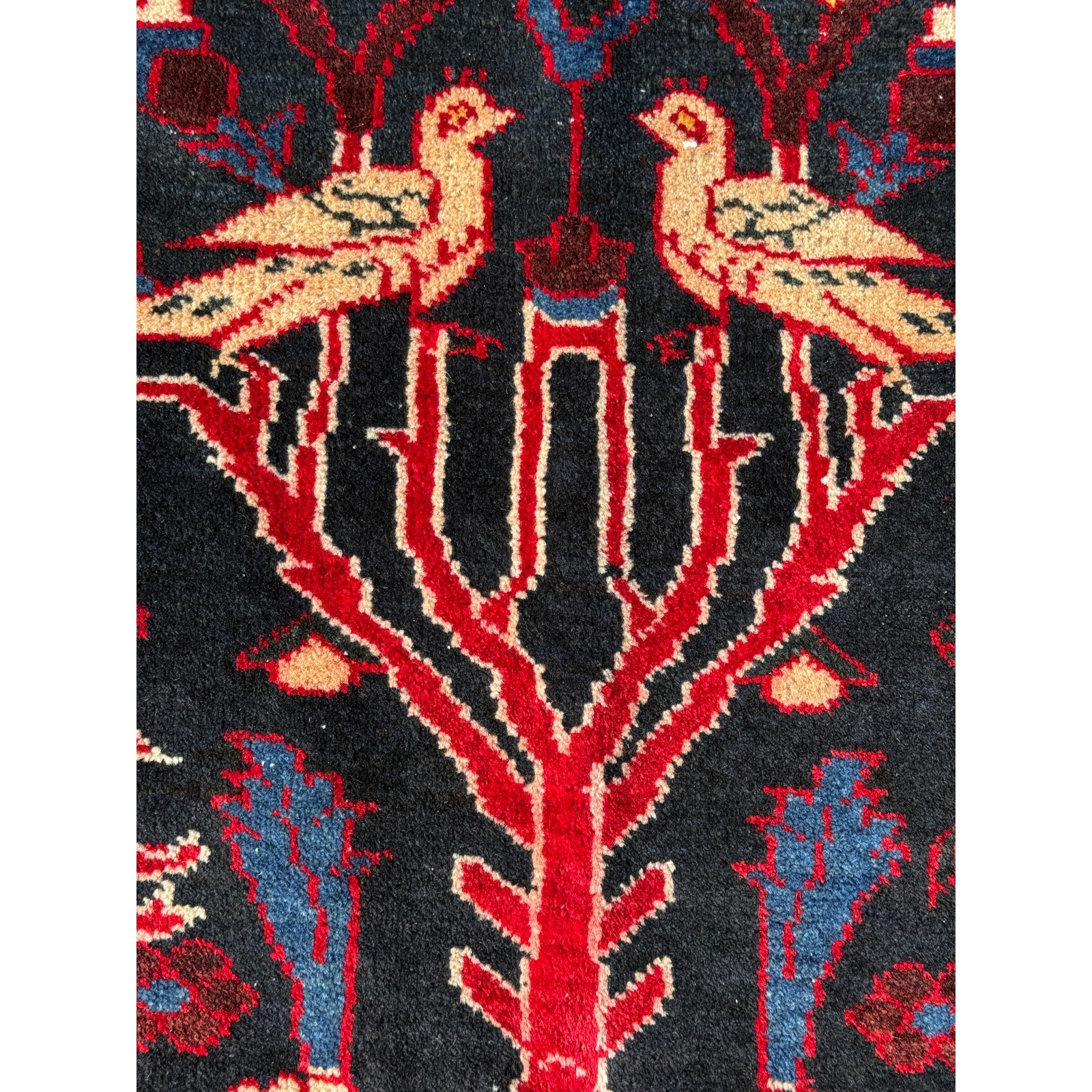 Vintage Traditional Handmade Qoltogh Wool Multicolor Rug 94x53in