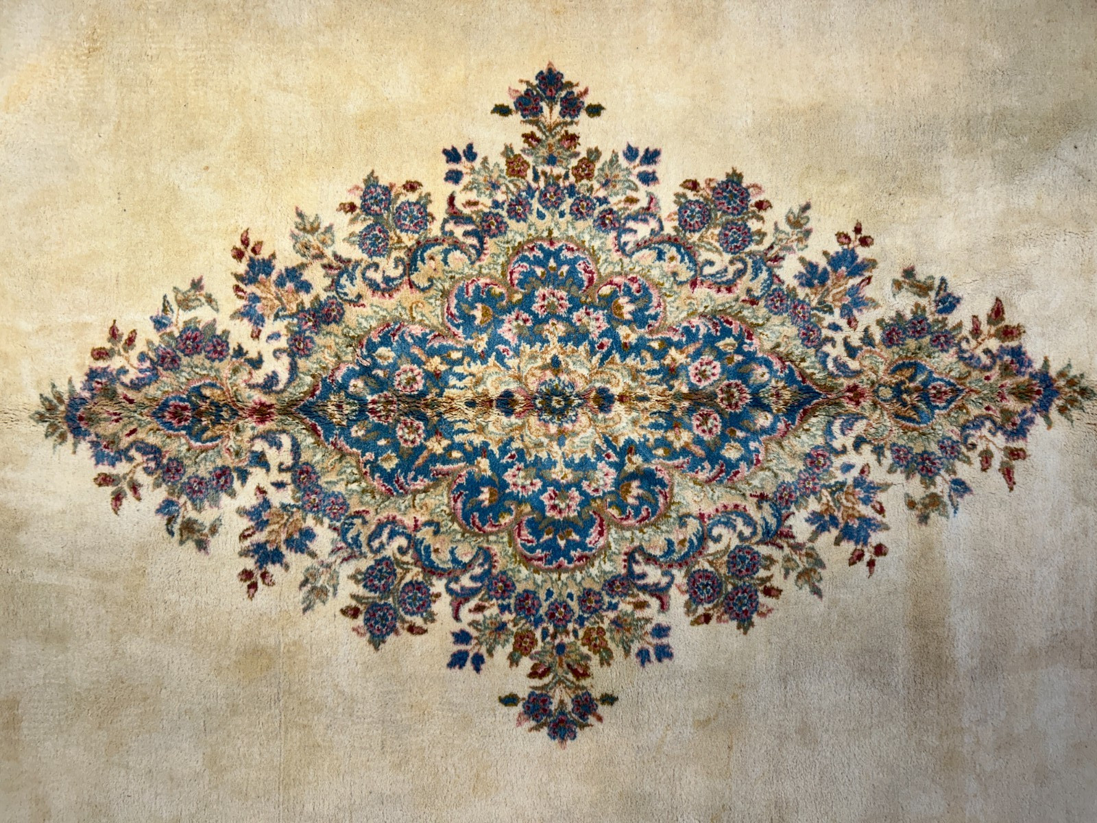 10’11″x14’9″ Hand-Knotted Wool Kermane Area Rug – 11×15 Handmade Carpet