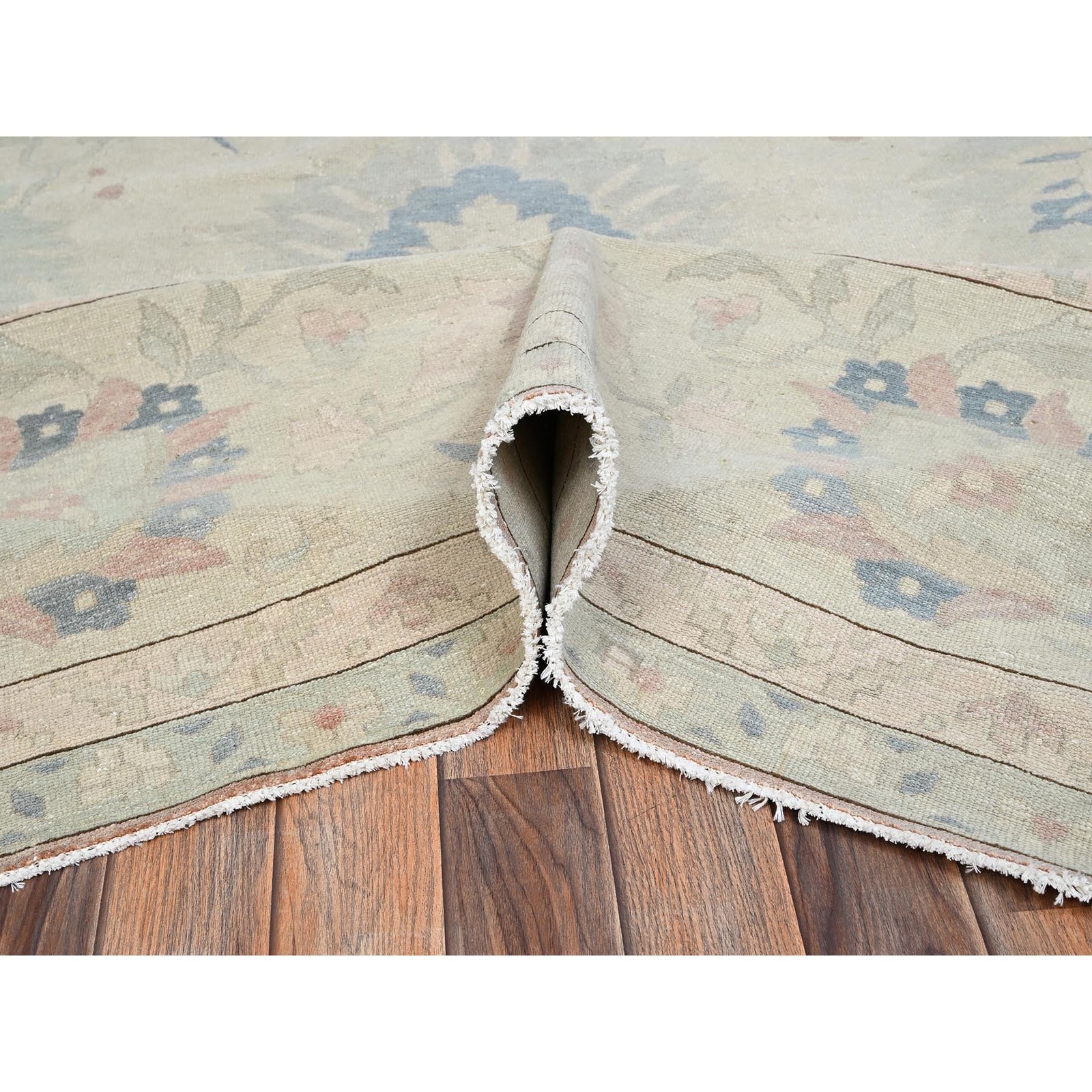 13’5″x19’3″ Ivory Vintage Egyptian Wool Hand Knotted Oversized Oriental Rug 2537