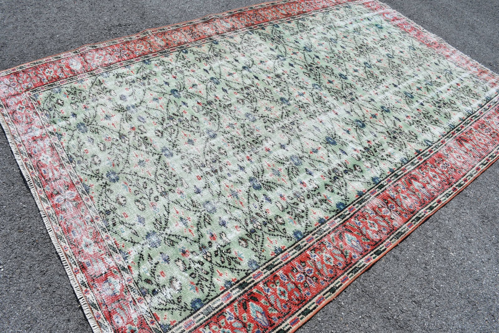 5,7×9,1 ft Turkish Vintage Rug, Large Rug, Red Oriental Rug