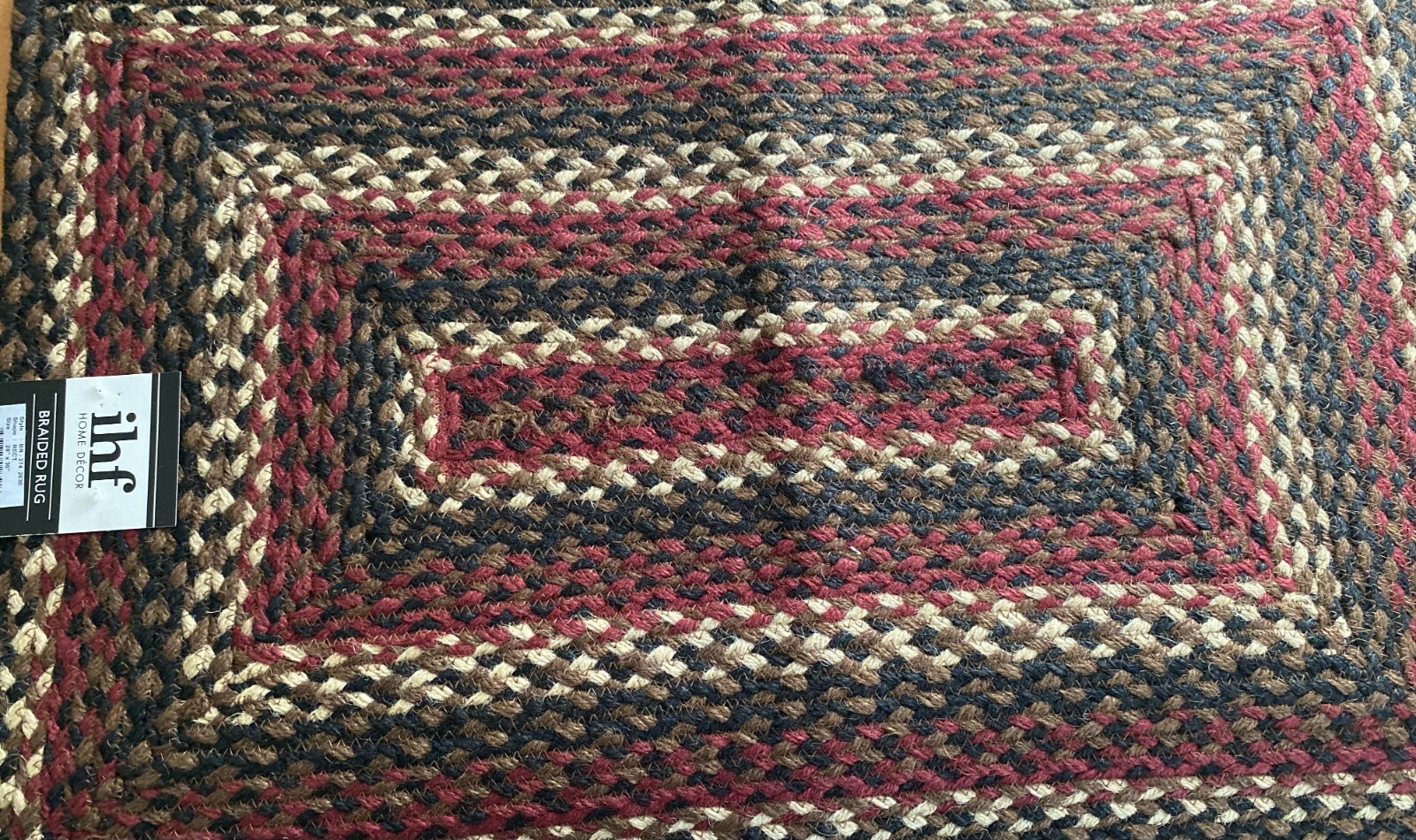 IHF Home Decor Rectangle Floormat Braided Area Rug Richmond 20″x30″ Jute Fiber
