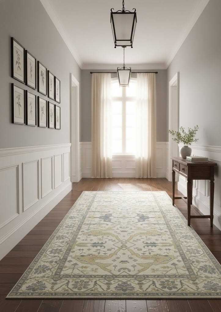 8X16 Handmade Oushak Oriental Rug Floral Design Home Hallway Decor Carpet