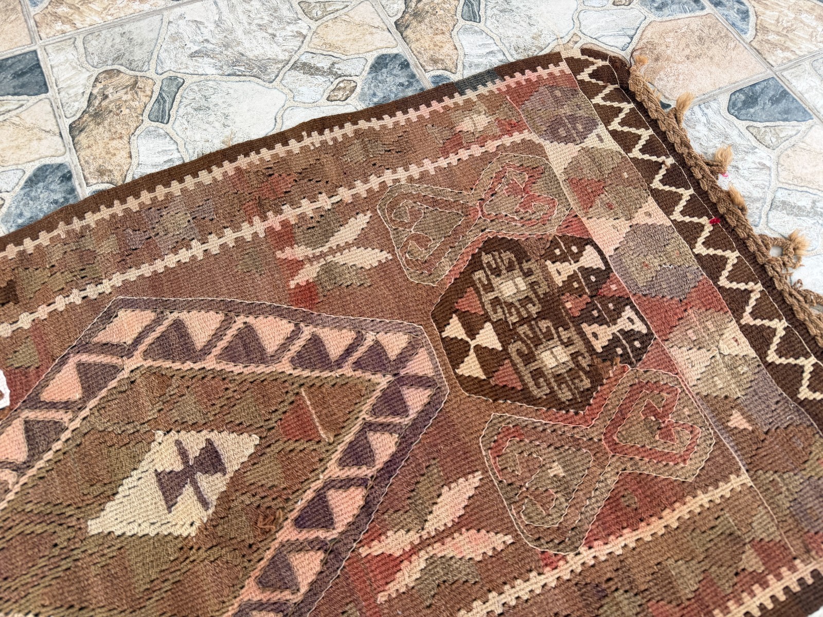 Kars Kurdish Kilim Rug Vintage Handmade Turkish Wool Flatweave Runner