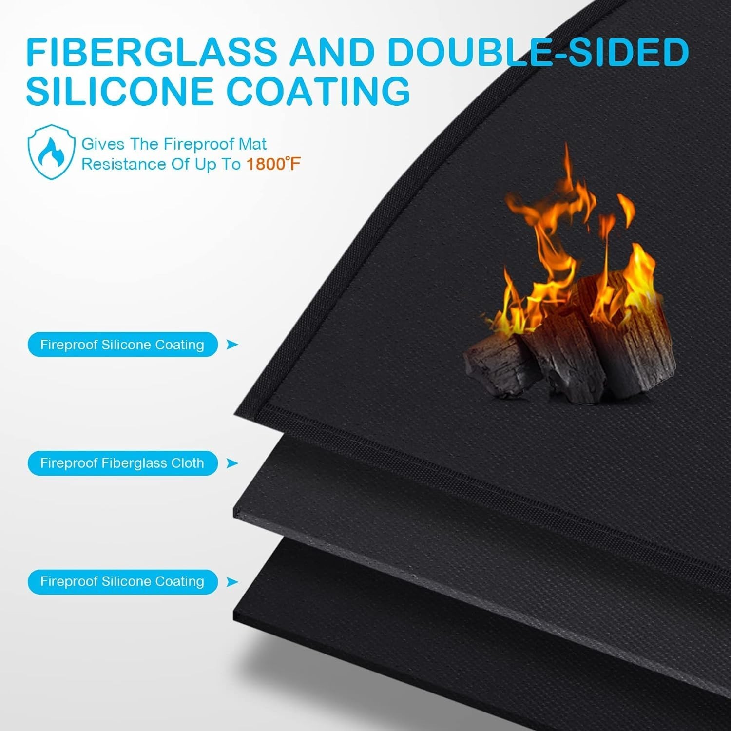 24×42 Inch Fireproof Hearth Mat – Durable Protection Against Sparks & Embers