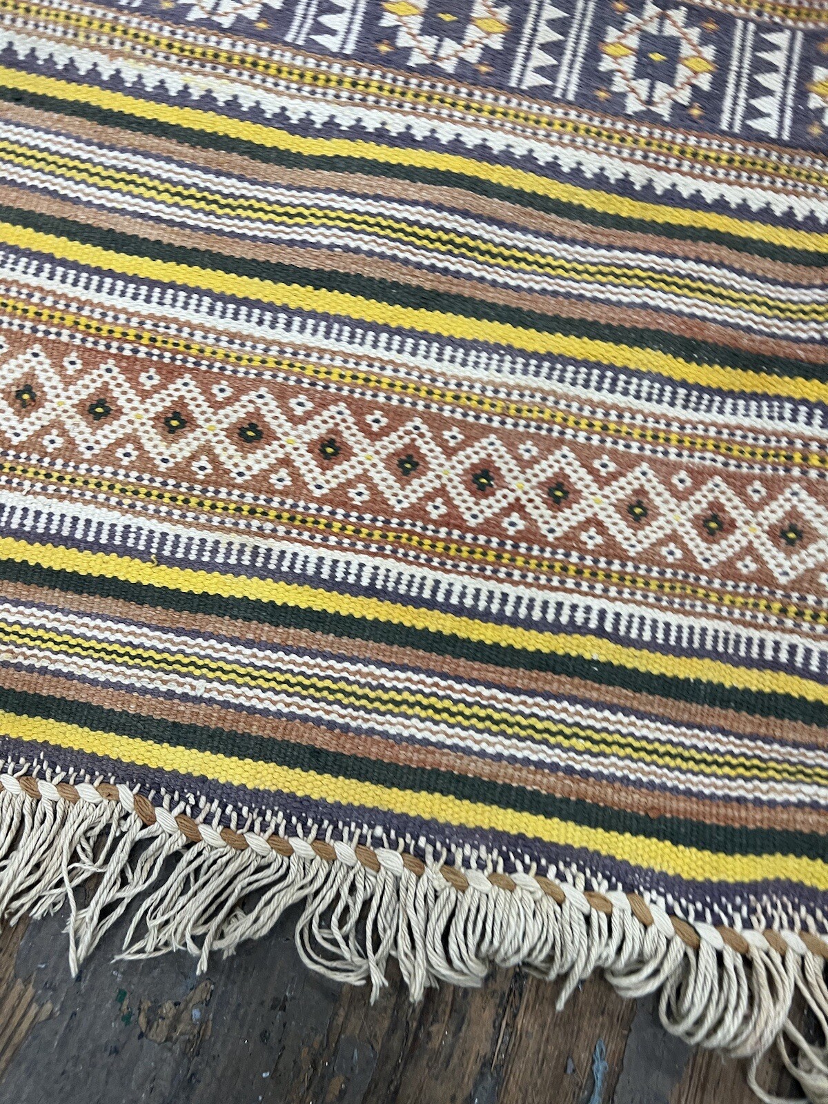 Antique Vintage Moroccan Handmade Kilim Rug Wool 42″ x 72″ Turkish Oushak Sumak