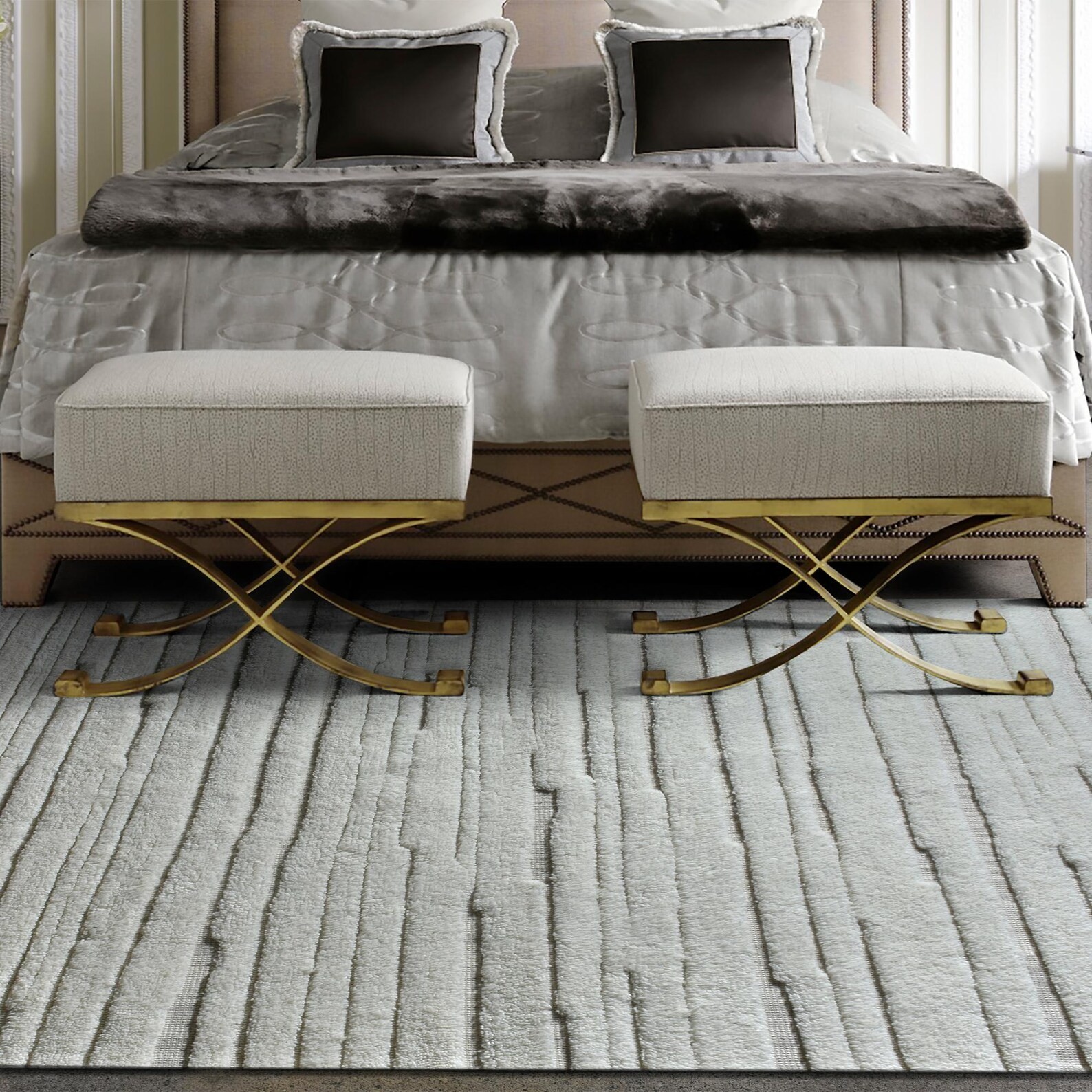 Ivory Hand Woven NZ Wool Rug Modern Design | Modern Neutral Area Rug 10×12