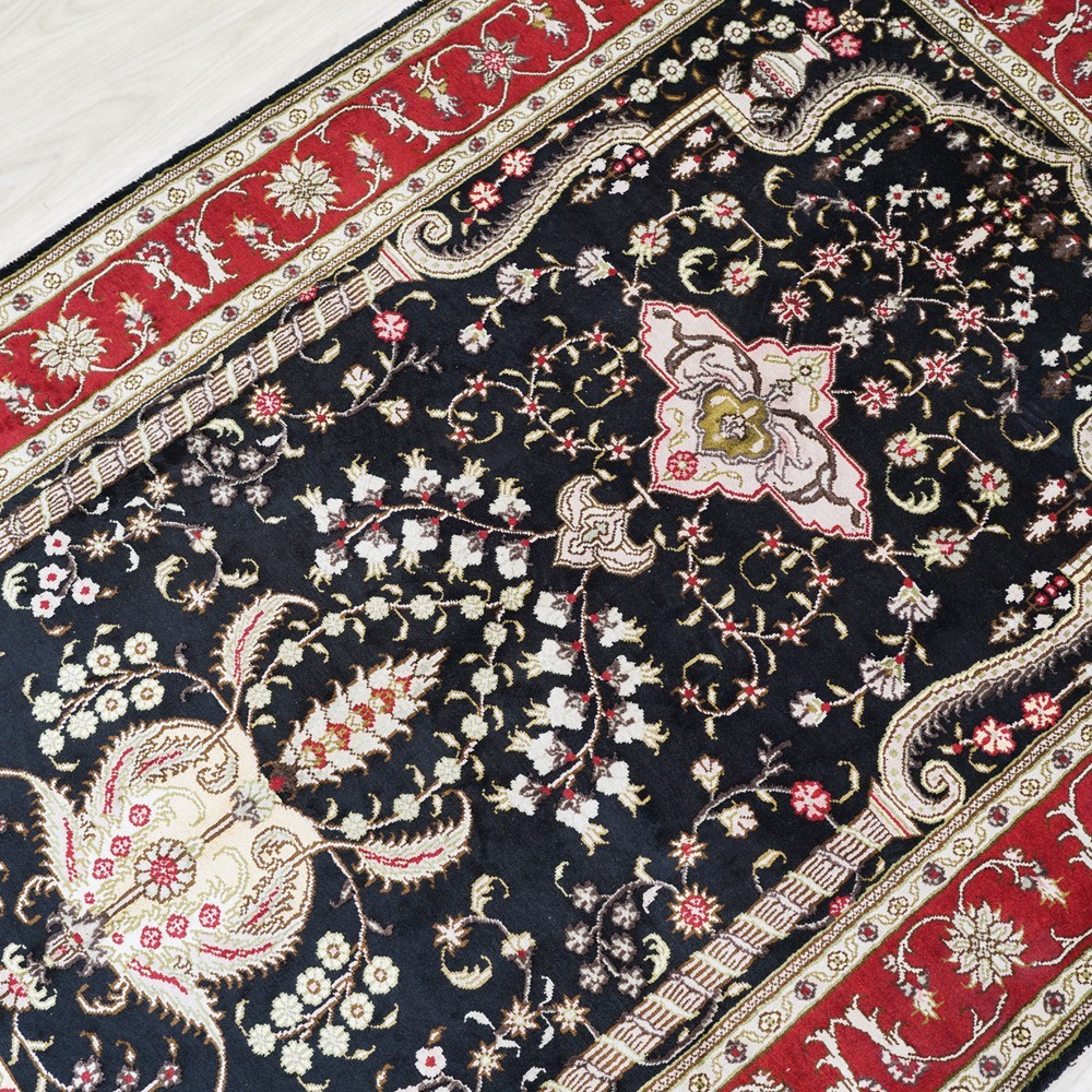 Zhiyi 3x5ft Handmade Silk Area Rug Bedroom Hand-knotted For Prayer Carpet 343B