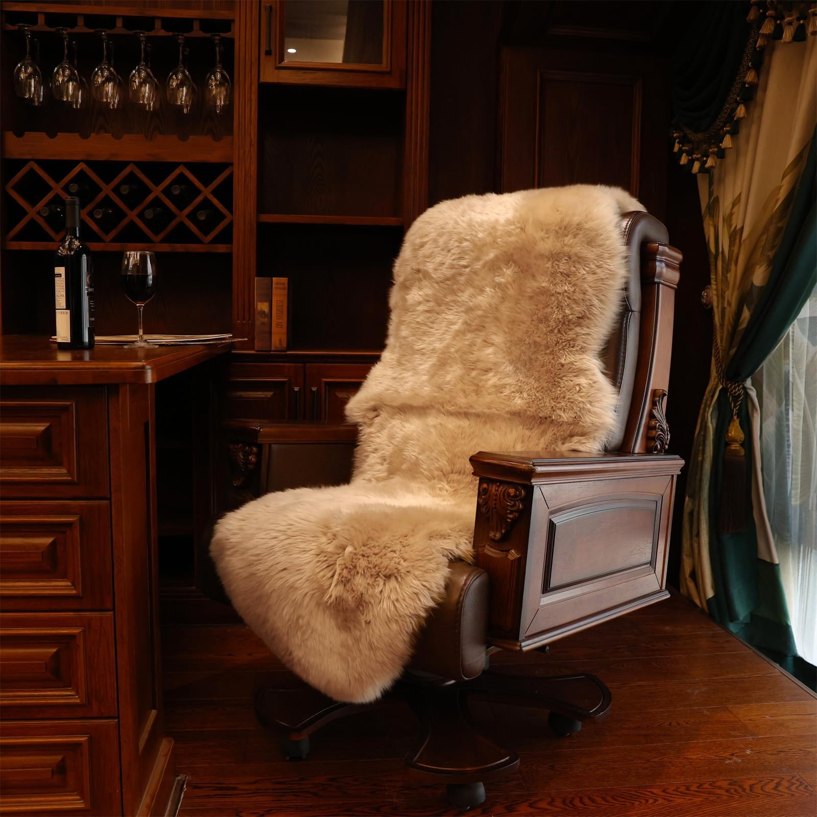 Genuine Sheepskin Rug New Zealand Fluffy Lambskin Rug, Natural Luxury Sheepsk…