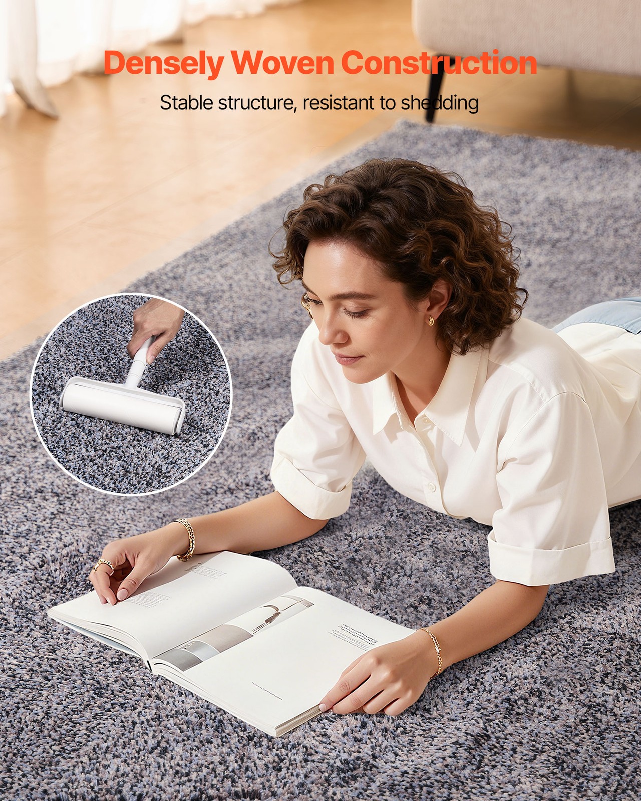 VEVOR Indoor Plush Area Rug 8 x 10 ft Large Rug for Living Room Bedroom Study