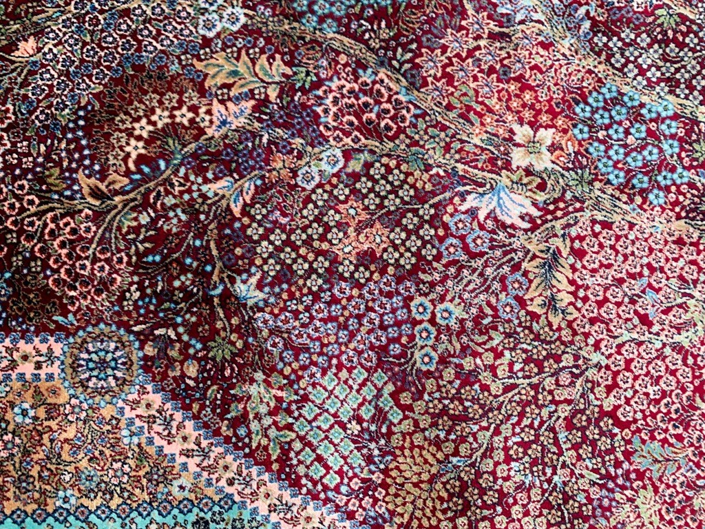 3×5 ft Luxury Silky Rugs Traditional Wall Hanging Rugs Tribal Silk Floral Rug