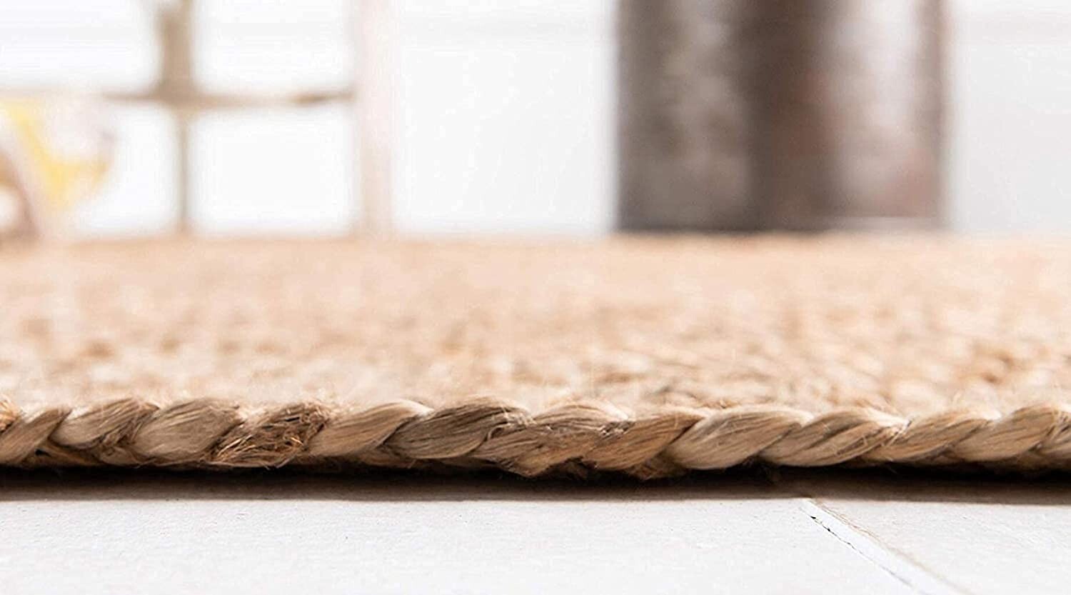 Rug 100% Natural Jute Handmade Area Rug Braided Non Slip Floor Rug Carpet Mat