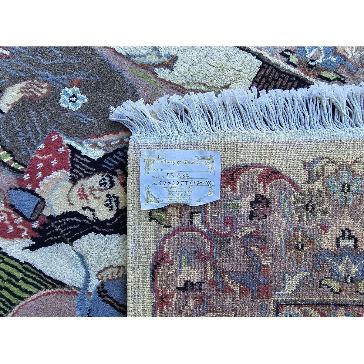 Area Rug Umre Khayam Wool Silk Decor Hand Knotted Home Indoor Carpet (5.7×3.2)’