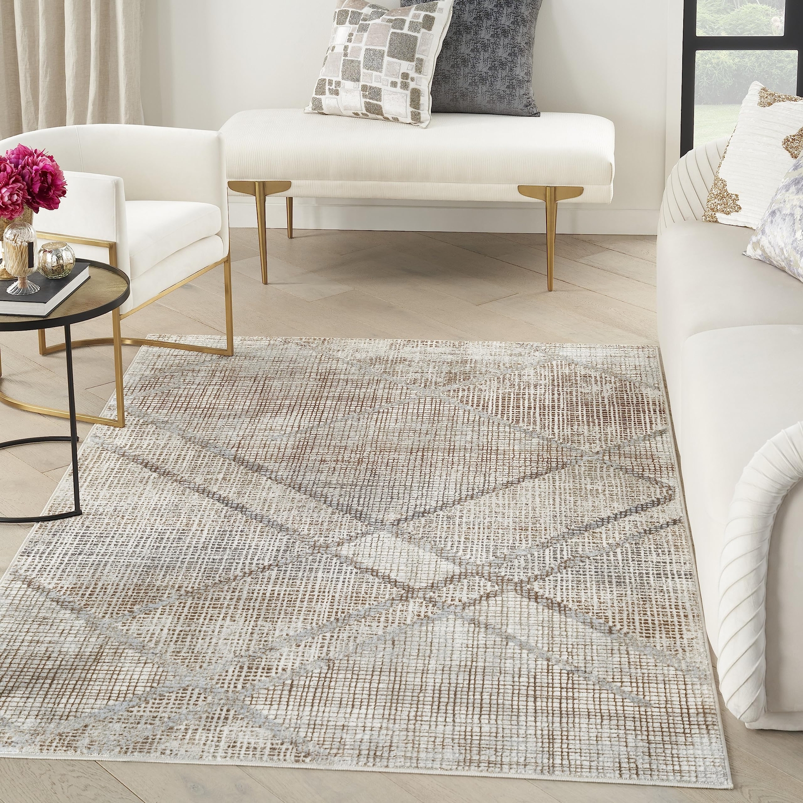 Inspire Me! Home Decor Iliana Modern Grey 7’10” x 9’10” Area Rug,