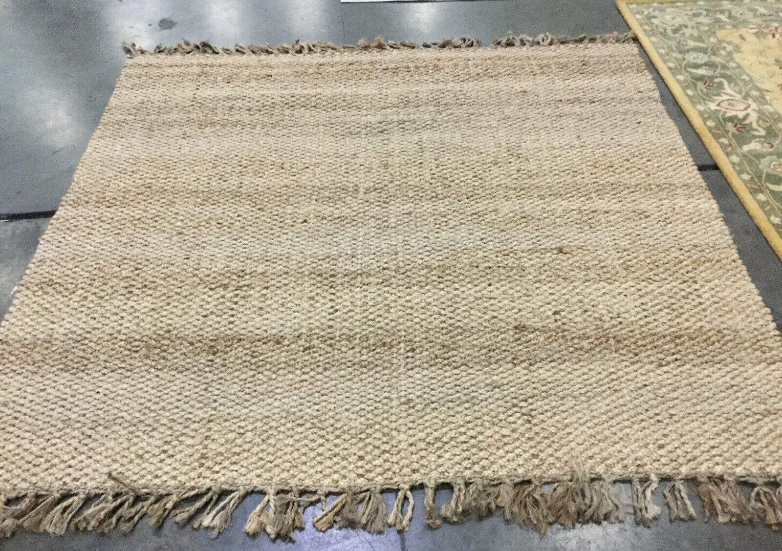 NATURAL 7′ X 7′ Square Loose Threads Rug, Reduce price 1172656166 NF733A-7SQ