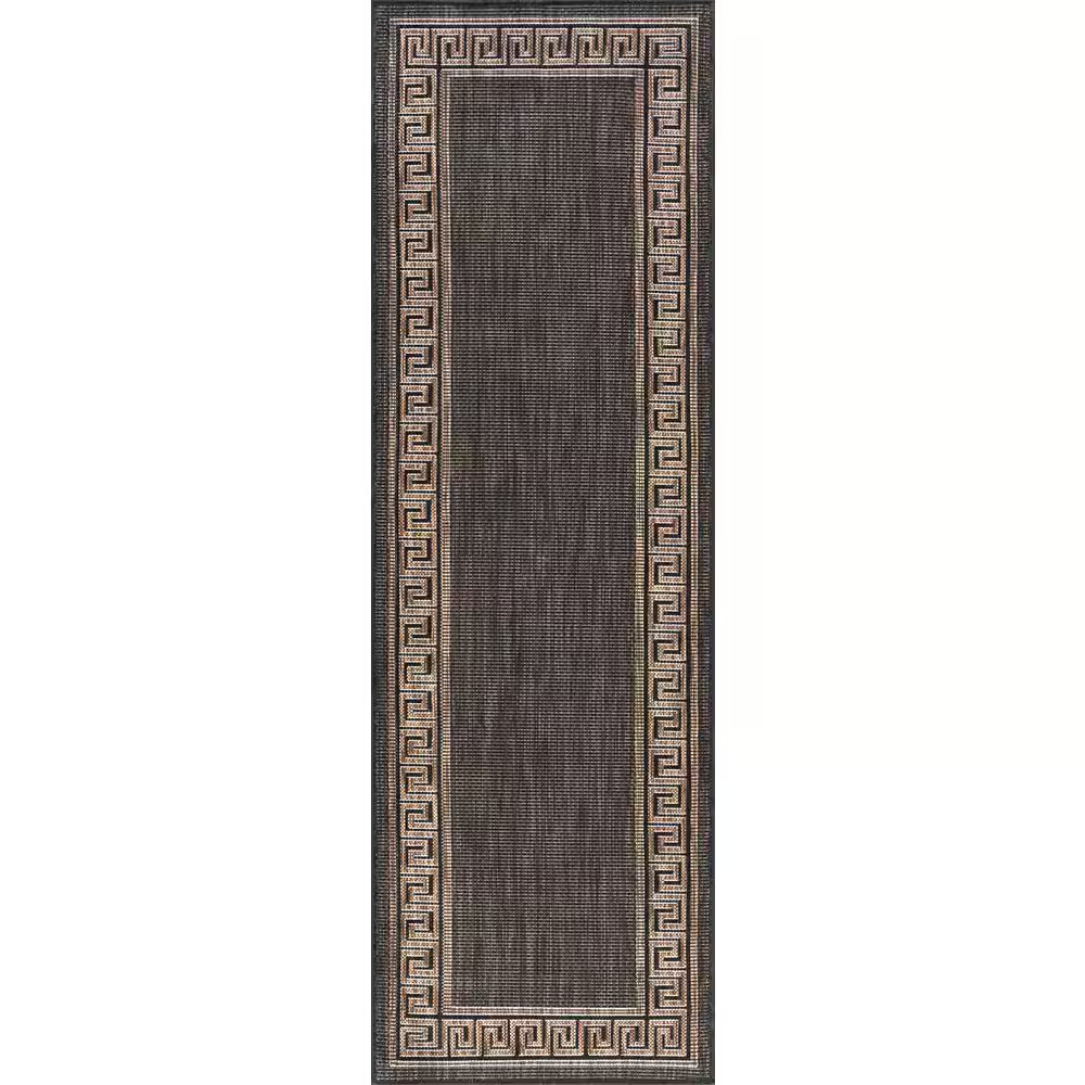 Eco Gold 3 Ft.X10 Ft. Greek Key Indoor Outdoor Area Rug