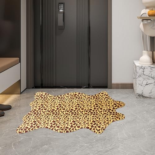 Leopard Print Rug – 4.6×5.2 Feet Rug Cute Area Leopard-55″x62″(4.6×5.2 Feet )