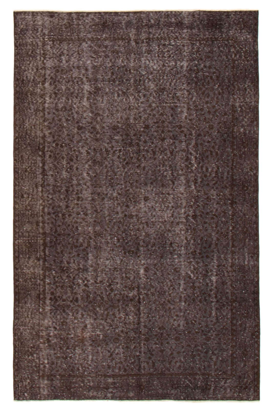 Traditional Hand-knotted Area Rug 5’2″ x 8’1″ Black, Dark Grey Oriental Carpet