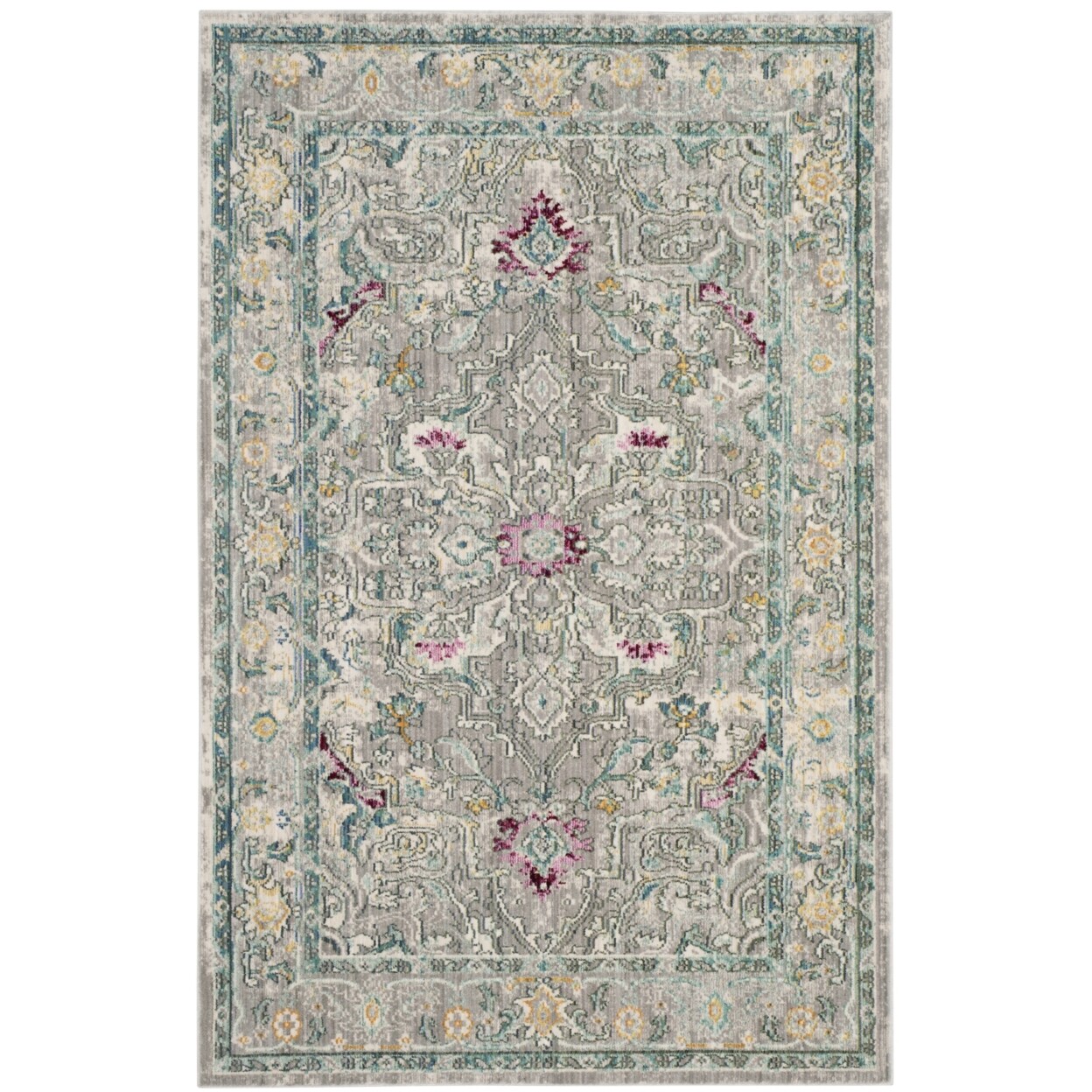 SAFAVIEH Mystique Collection MYS922R Grey / Multi Rug