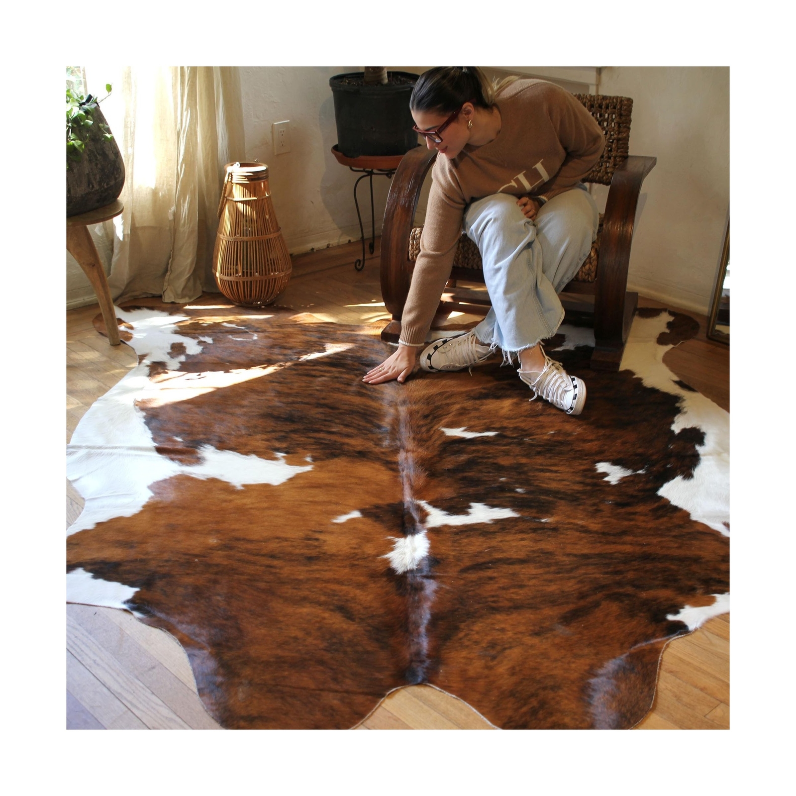 Genuine Cowhide Rug – Natural Leather Hide Rugs for Living Room & Area Rug fo…