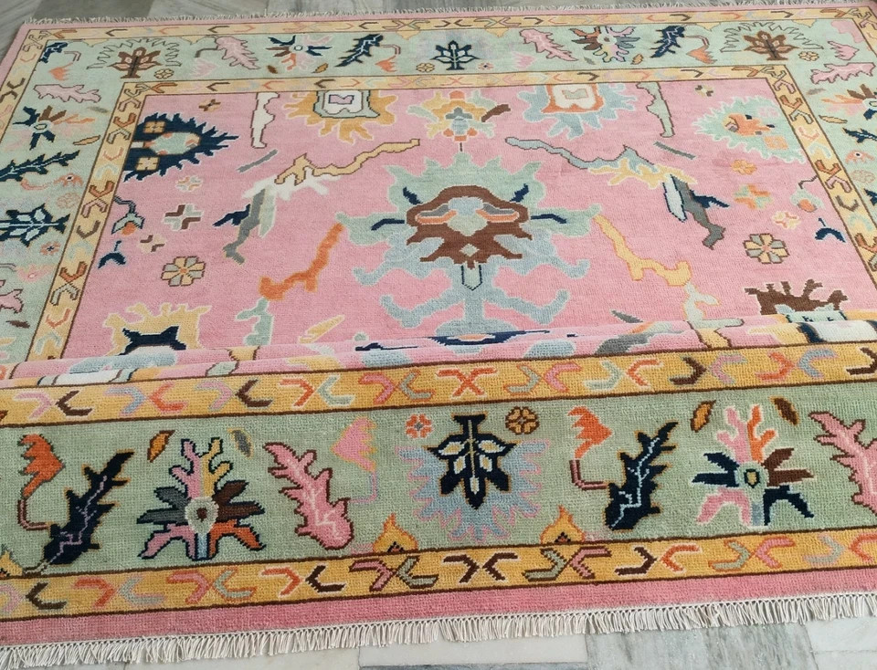Exquisite Pink Rug, Oushak Rug, Turkish Hand-Knotted Rug home decor rug Area rug