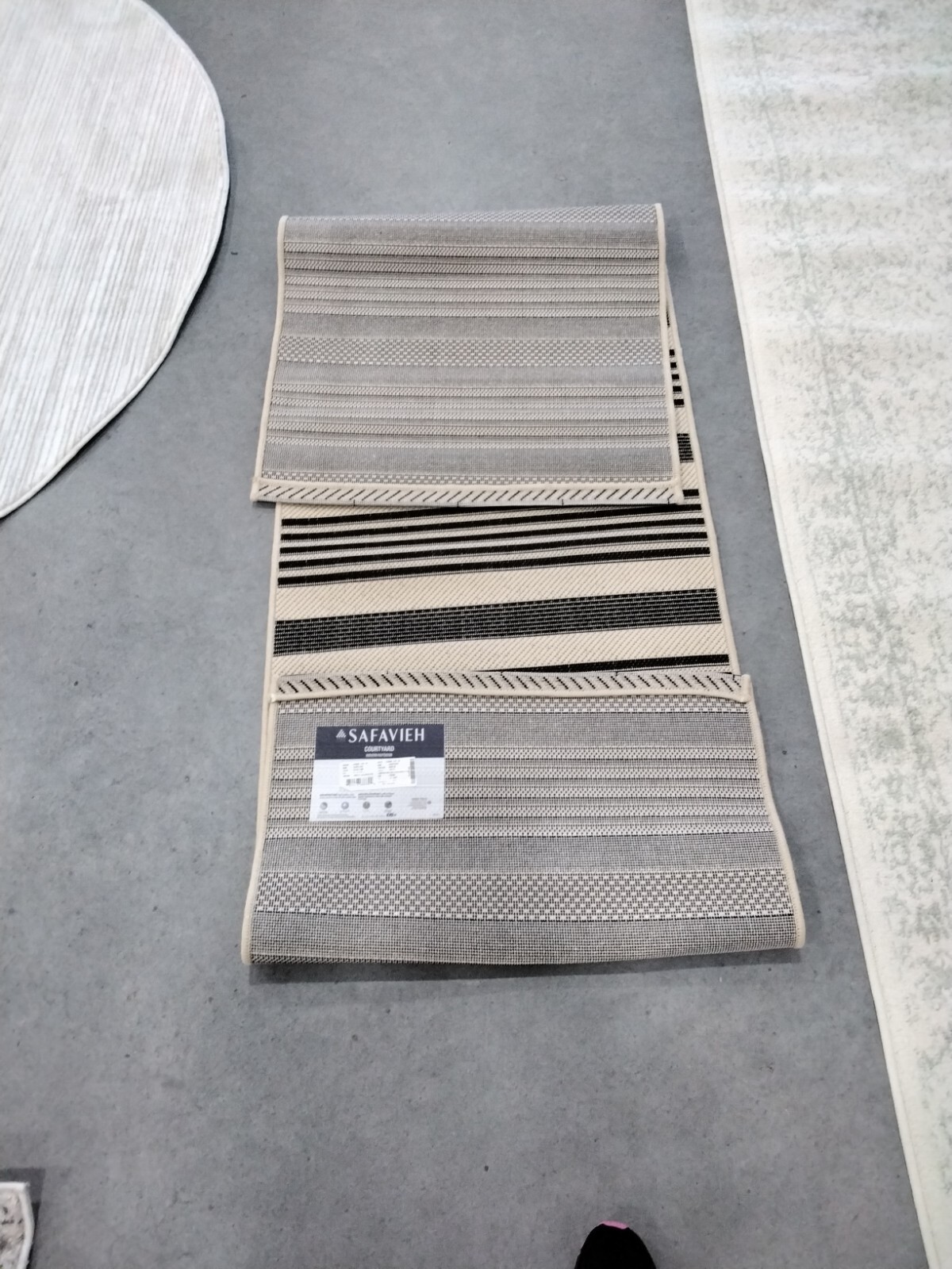 BLACK / BONE 2′-3″ X 8′ Stained Rug, Reduced Price 1172742515 CY6062-216-28