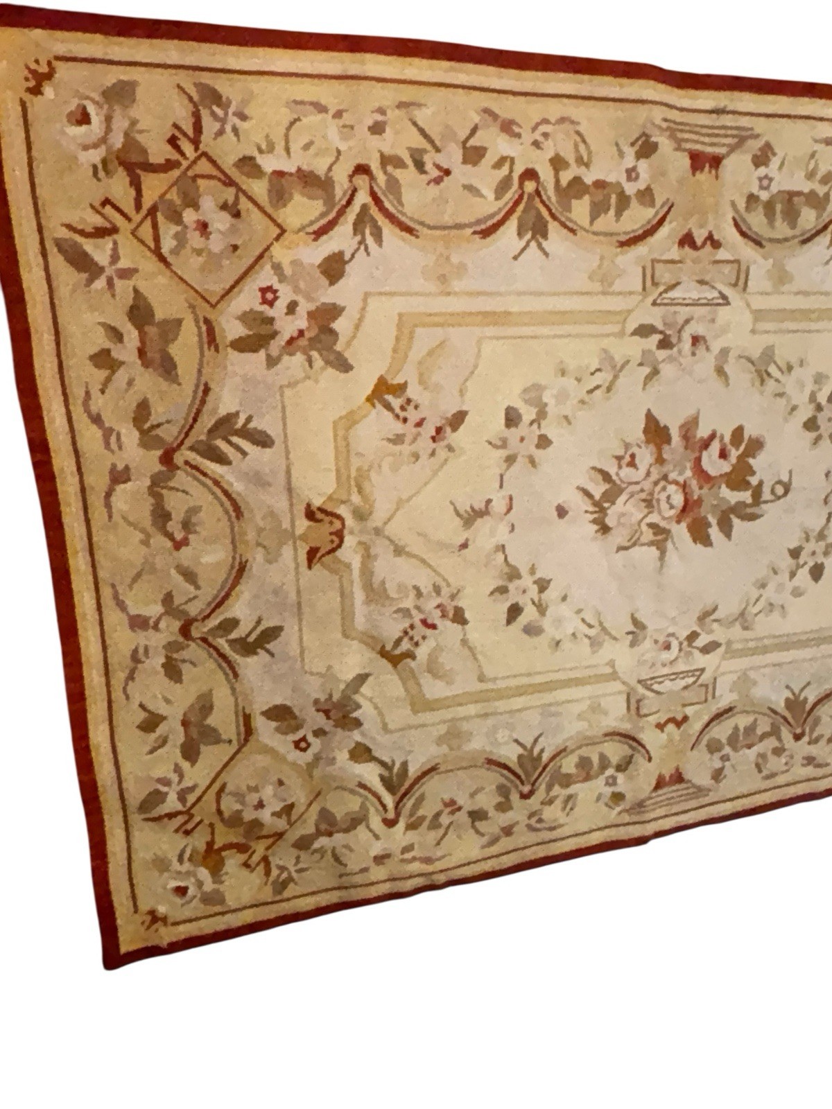4’x6′ Stunning French Aubusson design hand knotted wool Needlepoint area rug