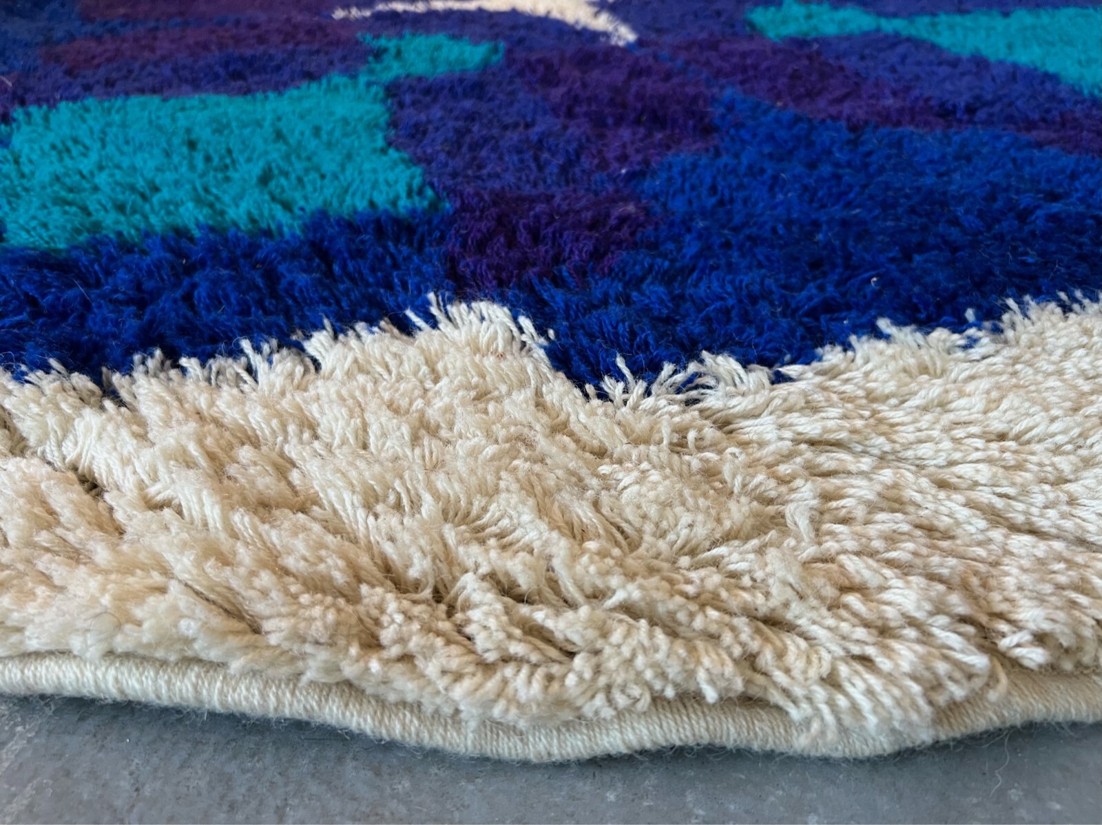 70’s HOJER EKSPORT WILTON Danish Scandinavian Rya Rug UNUSED Mid Century Modern