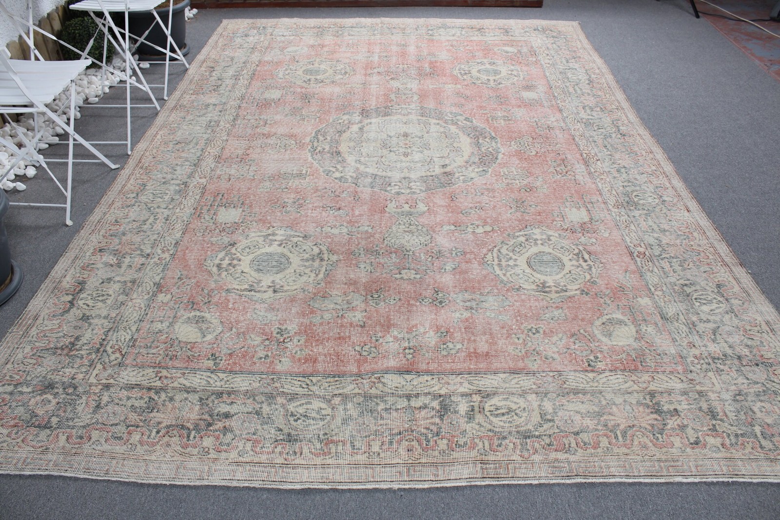 Turkish Rug, Oversize 8×11,3 ft Rug, Red Oriental Rug