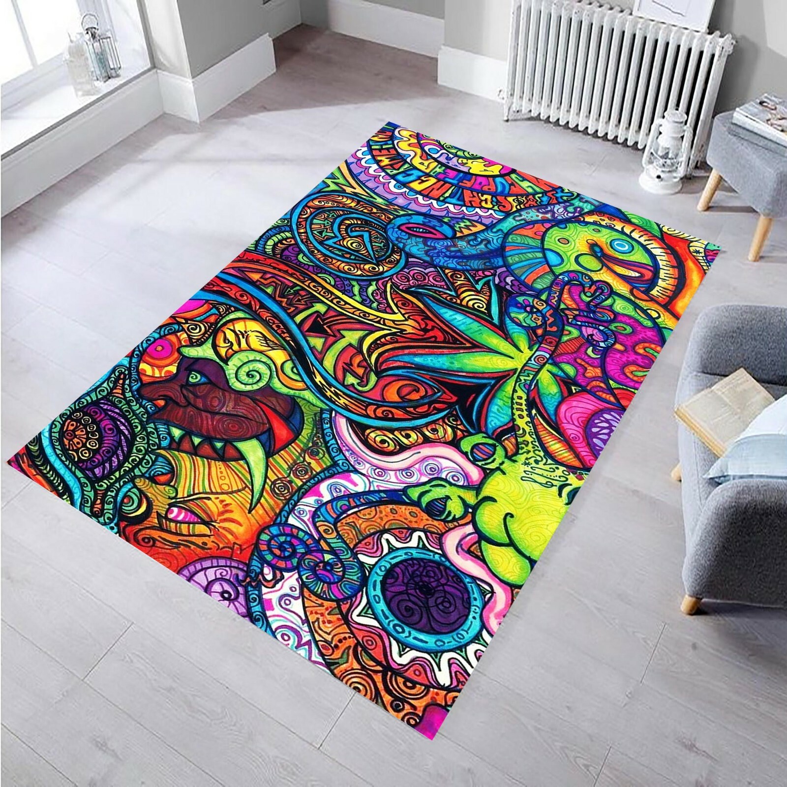 Abstract Rug,Colorful Rug, Area Rug,Non Slip Floor Carpet, Modern Rug, Fan Rug,7