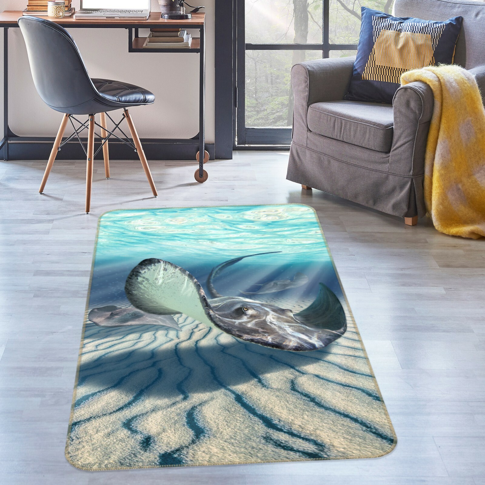 3D Sand Fish ZHUA64 Game Non Slip Rug Mat Photo Carpet Jerry LoFaro Zoe