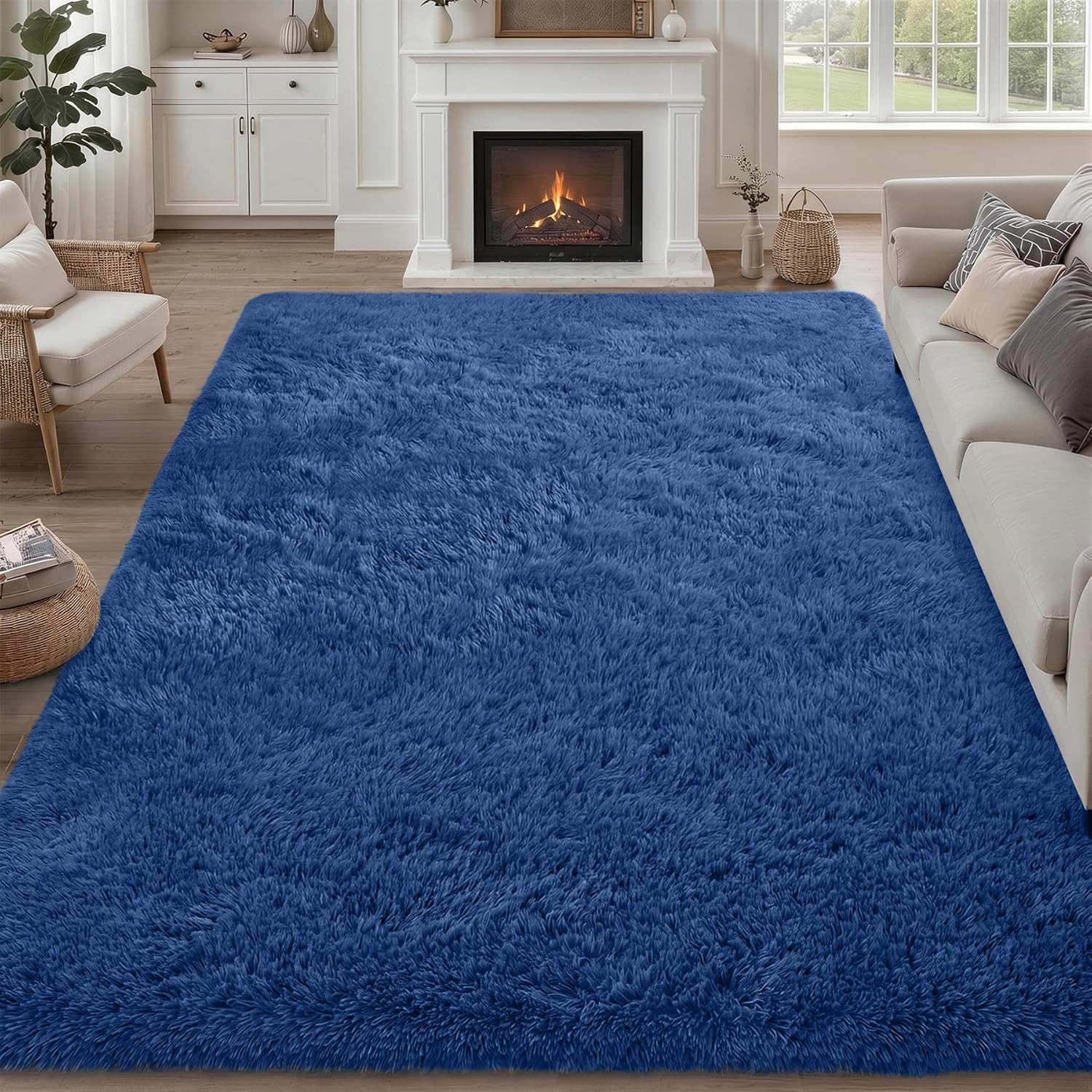 Fluffy 5X7 Area Rugs for Living Room Bedroom: Ultra Soft Shag Rug Non-Slip Non-S